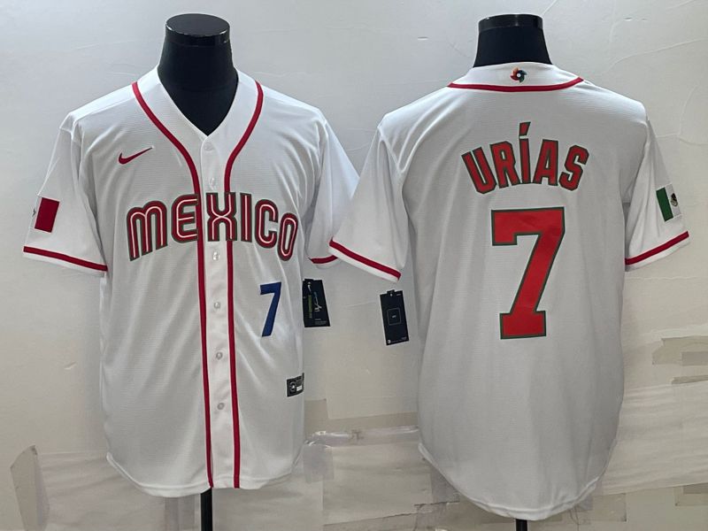 Men 2023 World Cub Mexico #7 Urias White Nike MLB Jersey22->more jerseys->MLB Jersey